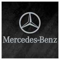 Drevená 3D nálepka - Mercedes-Benz, Strieborná