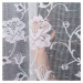 Biela žakarová záclona DIANA s kvetinovým vzorom Výška: B 138 - 174, Šírka pred nariasením: 460