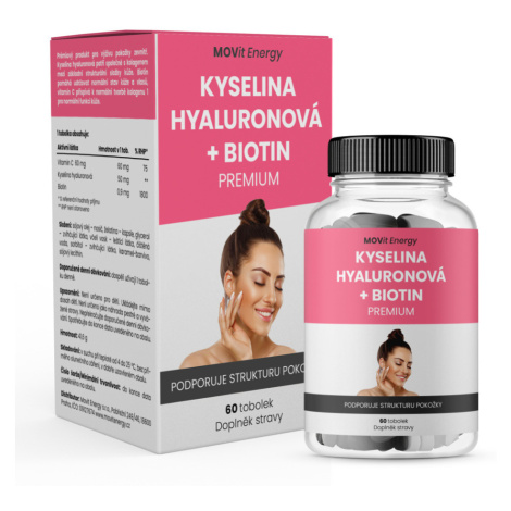 MOVIT ENERGY Kyselina hyalurónová + biotín premium 60 kapsúl