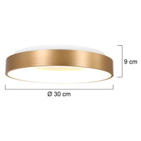 LED stropné svietidlo Ringlede 2 700 K Ø 30 cm zlaté