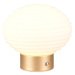 Stmievateľná LED stolová lampa v bielej a zlatej farbe so skleneným tienidlom (výška 14,5 cm) Ea