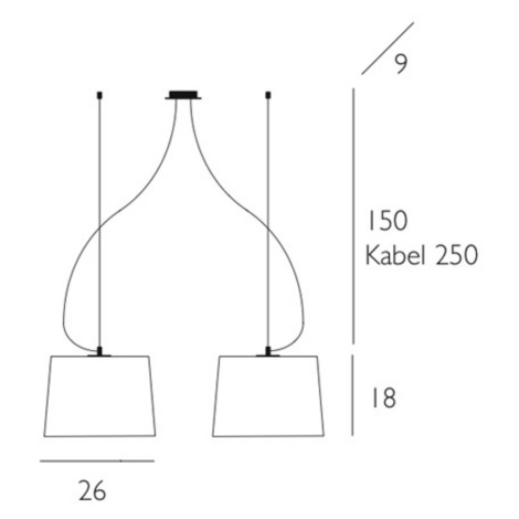 Casablanca Mesa – dvoj-plameňová závesná lampa