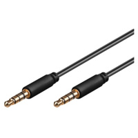 PremiumCord Kábel Jack 3,5mm 4 pinový M/M 2m pre Apple iPhone, iPad, iPod