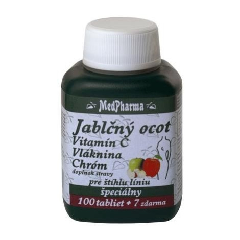 MedPharma Jablčný ocot + vitamín C+ vláknina + chróm 107 tbl