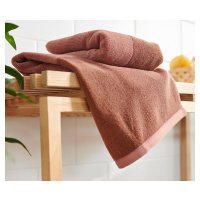 Kvalitné žakárové uteráky, 2 ks, kombinácia ružovej a hrdzavej