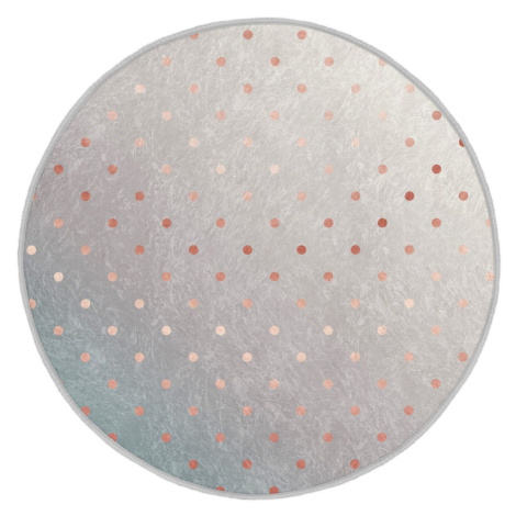 Prateľný okrúhly koberec v sivo-medenej farbe vhodný pre robotické vysávače ø 80 cm Comfort – Mi Mila Home