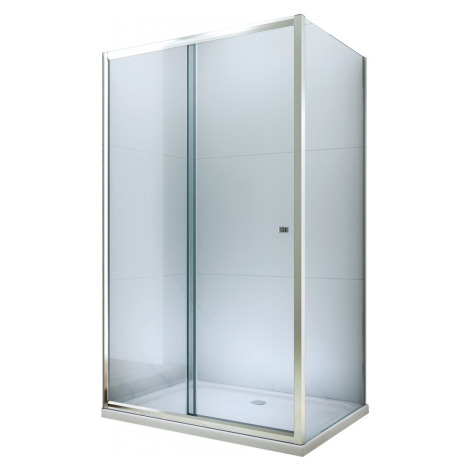 MEXEN/S - Apia sprchovací kút posuvný 120x100, sklo transparent, chrom + vanička 840-120-100-01-