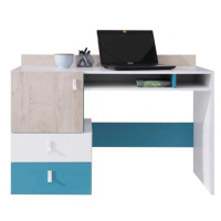 Študentský písací stôl saturn - biela / modrá