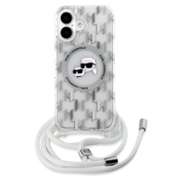 Karl Lagerfeld IML Monogram Crossbody K&CH Heads MagSafe Zadný Kryt pre iPhone 16 Transparent