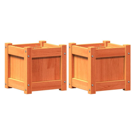 vidaXL ZĂˇhradnĂ© kvetinĂˇÄŤe 2 ks voskovĂ© hnedĂ© masĂ­vna borovica