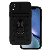 Odolné puzdro na Apple iPhone XR Camshield Ring Armor čierne