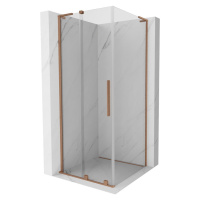 MEXEN/S - Velar L sprchovací kút, posuvné dvere 120 x 120, transparent, meď kartáčovaná 871-120-