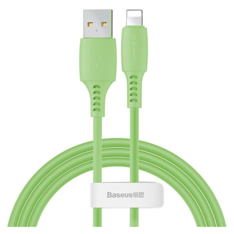 Nabíjací a dátový kábel USB, Lightning, 120 cm, 2400 mA, Baseus Colorful, CALDC-06, svetlozelený