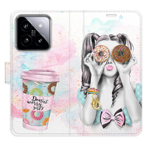Flipové puzdro iSaprio - Donut Worry Girl - Xiaomi 14