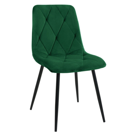 Prošívaná čalouněná židle Artis zelená