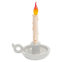 Stolová LED lampa Grimm Bugia tvar sviečky, biela