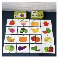 Karetná hra s puzzle na rozvoj zručností Ovocie/zelenina
