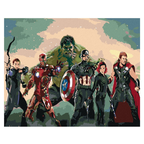 Diamantové maľovanie - AVENGERS ASSEMBLE Rámovanie: vypnuté plátno na rám, Rozmer: 40x50 cm