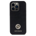 Guess 4G Strass Metal Logo Kryt pre iPhone 15 Pro, Čierny