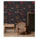 WALLCOLORS Navy Blue Butterflies Wallpaper - tapeta POVRCH: Prowall Canvas