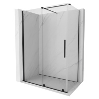 MEXEN/S - Velár sprchovací kút 130 x 75, transparent, čierna 871-130-075-01-70