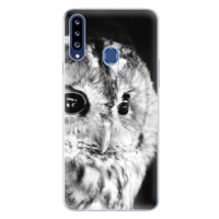 Odolné silikónové puzdro iSaprio - BW Owl - Samsung Galaxy A20s