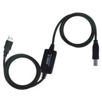 PremiumCord USB 2.0 repeater a prepojovací kábel A/M-B/M 20m