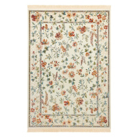 Krémový koberec z viskózy 135x195 cm Oriental Flowers – Nouristan
