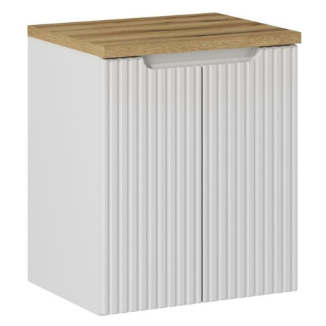 Závěsná skříňka pod umyvadlo Nova White II s deskou 50 cm bílá/dub evoke Comad