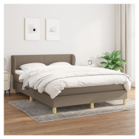 vidaXL Posteľný rám boxspring s matracom sivohned 140x200 cm látka