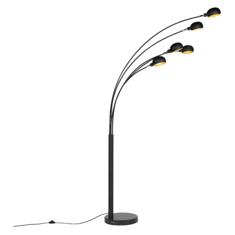 Dizajnová stojaca lampa čierna 5-svetlá - Sixties Marmo QAZQA