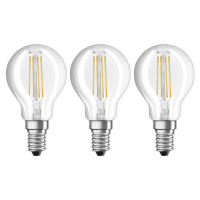 LED filament žiarovka E14 4 W teplá biela sada 3