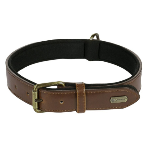 Kožený obojek pro psy Flamingo Lyabo hnědá - L