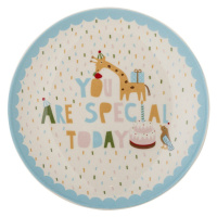 Svetlomodrý/krémovobiely kameninový detský tanier ø 16 cm Celebrate – Bloomingville Mini