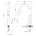 Mexen Diego, 1-komorový granitový drez 488x488x167 mm a drezová batéria Elia, 6512-76-670101-50