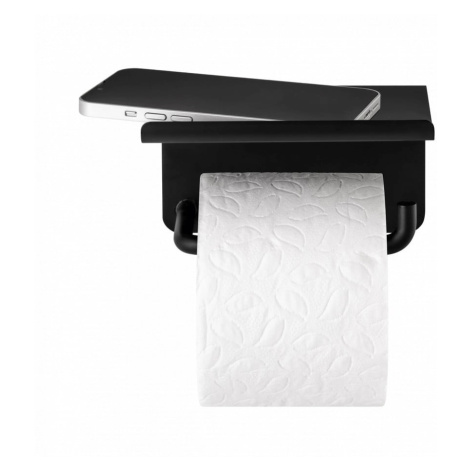 Čierny nástenný držiak na toaletný papier z nehrdzavejúcej ocele Modo – Blomus