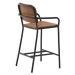 Čierno-hnedá kovová záhradná barová stolička Algueret – Kave Home