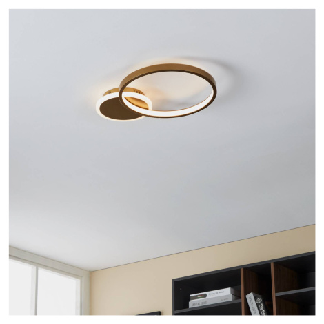 LED stropné svietidlo Gafares s diaľkovým ovládaním okrúhle zlaté EGLO