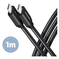 AXAGON BUCM3-CM10AB cable USB-C  <-> USB-C 3.2 Gen 1, 1m, PD 60W, 3A, ALU, braid, Black