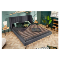 Estila Dizajnová čalúnená manželská posteľ Taxil Mode s poťahom v antracitovej farbe 160x200cm