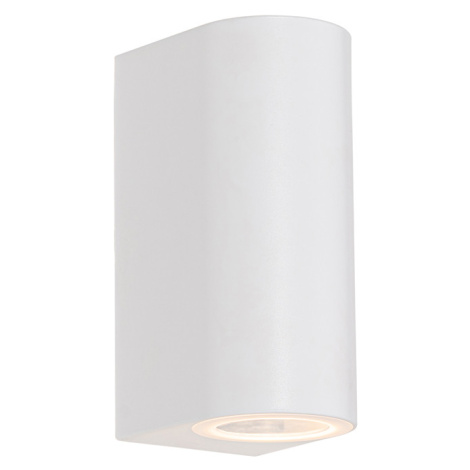 Moderné vonkajšie nástenné svietidlo biele plastové oválne 2-svetlo - Baleno QAZQA