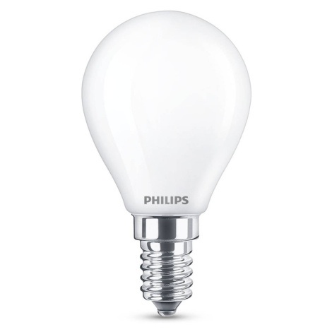Philips Classic LED žiarovka E14 P45 6,5W matná