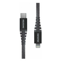 SWISSTEN Nabíjací kábel kevlarový USB-C Lightning, 1,5 m