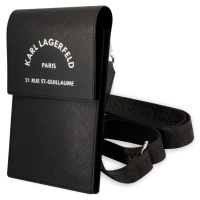Karl Lagerfeld KLWBSARSGK Embossed RSG Taška na mobil, Čierna