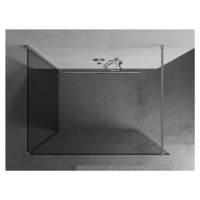 Mexen Kioto, 2-stenová sprchová zástena Walk-In 135 x 70 cm, 8mm číre sklo, brúsená oceľ profil,