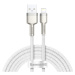 Nabíjací a dátový kábel USB, Lightning, 200 cm, 2400 mA, s ochranou proti zlomeniu, rýchle nabíj