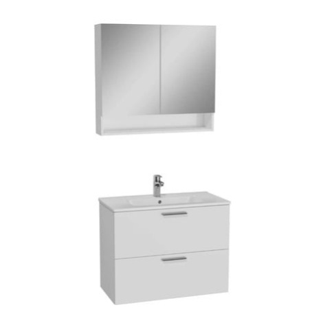 Vitra Mia kúpeľňová zostava s umývadlom a zrkadlovou galerkou 79,5x61x39,5 cm biela lesk MIASET8