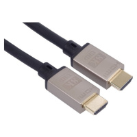 PremiumCord kábel HDMI 2.1 M/M 8K@60Hz Ultra High Speed pozlátené konektory čierny 1m