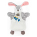 Plyšový zajačik na bábkové divadlo Bunny Doudou et Compagnie sivo-biely 25 cm od 0 mes
