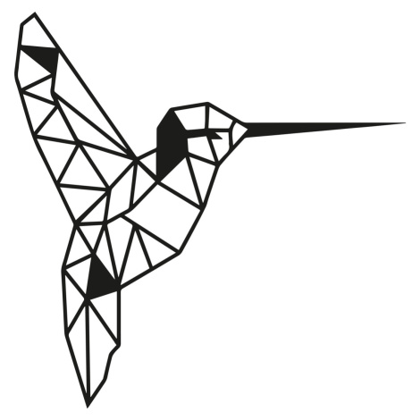 Nástěnná kovová dekorace BIRD 44 cm černá